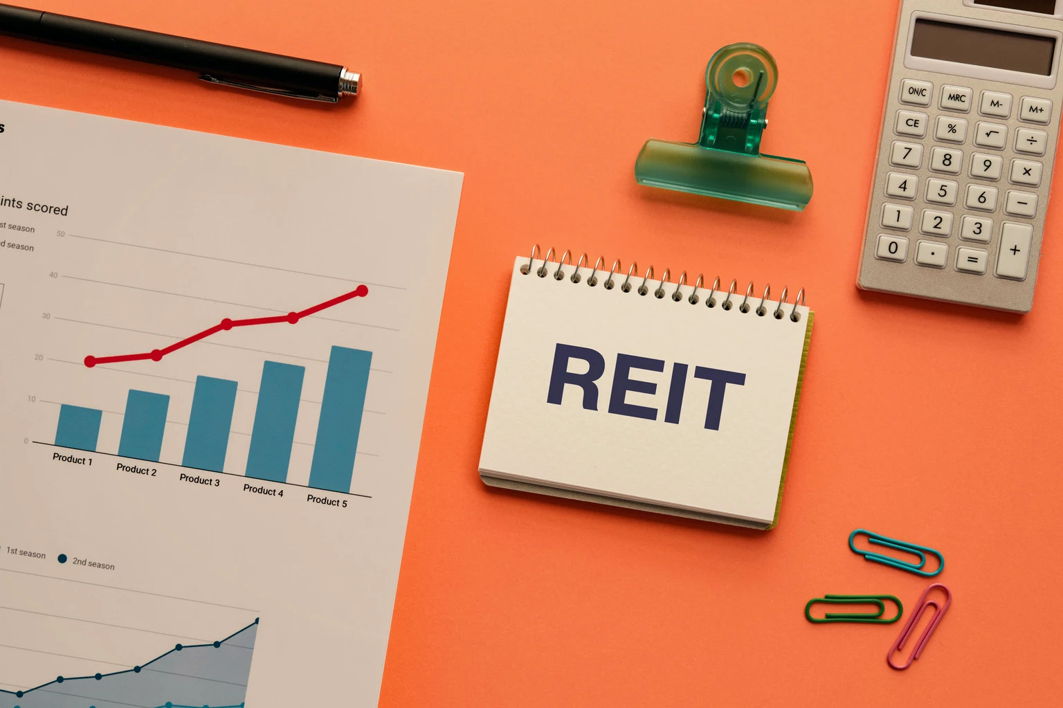 REIT Real Estate Investment Trust Concept with Financial Charts