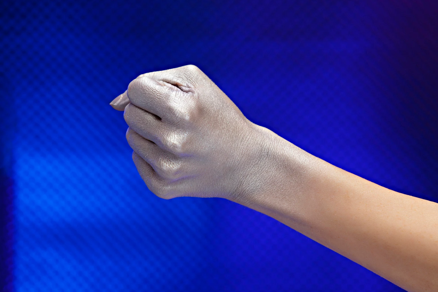 Fist Silver metal futuristic Human hand