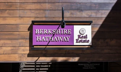 Berkshire Hathaway real estate sign in Vail, Colorado