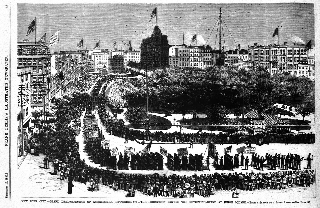 Labor Day Parade in New York's Union Square, 1882
