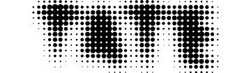 Stylised logo composed of black dots forming the word "TATE" on a white background. The dots vary in size, creating a gradient effect.