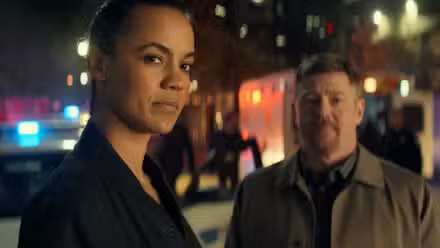 Neagley and Gerry on the street looking ahead
