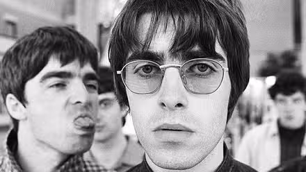Liam Gallagher and Noel Gallagher in Oasis: Supersonic