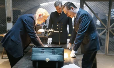 James Fleet, Colin Firth as Ewen Montagu, Matthew Macfadyen as Charles Cholmondeley in Operation Mincemeat