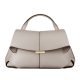gray bag with interesting fold details
