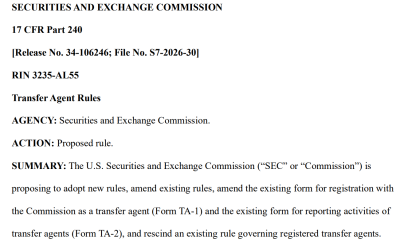 SEC Proposes New Standards for US Transfer Agents