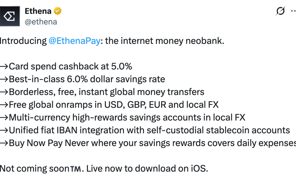 Ethena Expands USDe into Global Payments with New App