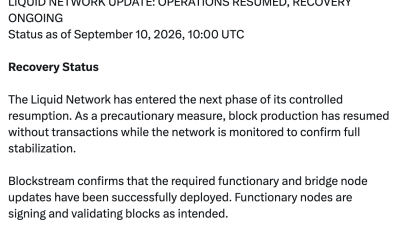 Liquid Network Comes Back Online After Bitcoin Exploit