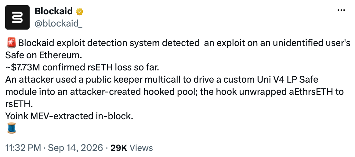 MEV Bot Front-Runs $7.7M Ethereum Wallet Exploit