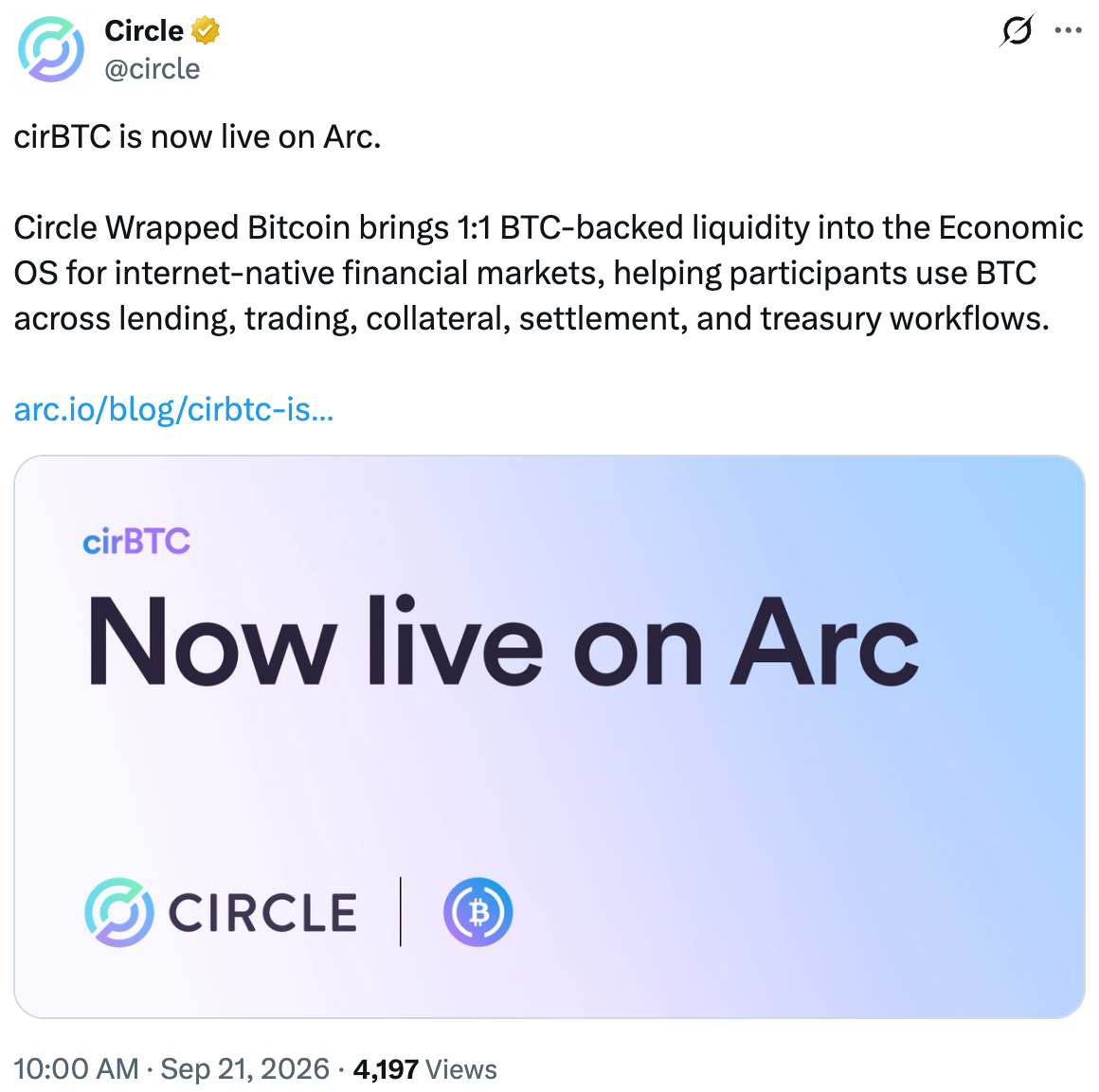 Circle Launches BTC-Backed USDC Borrowing