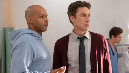 Donald Faison as Turk and Zach Braff as J.D. in Scrubs Season 10