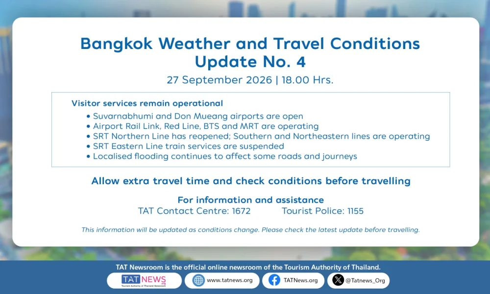 Weather and travel updates for Bangkok and its nearby regions