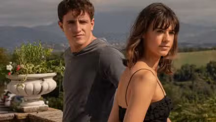Connell and Marianne from Normal People standing together
