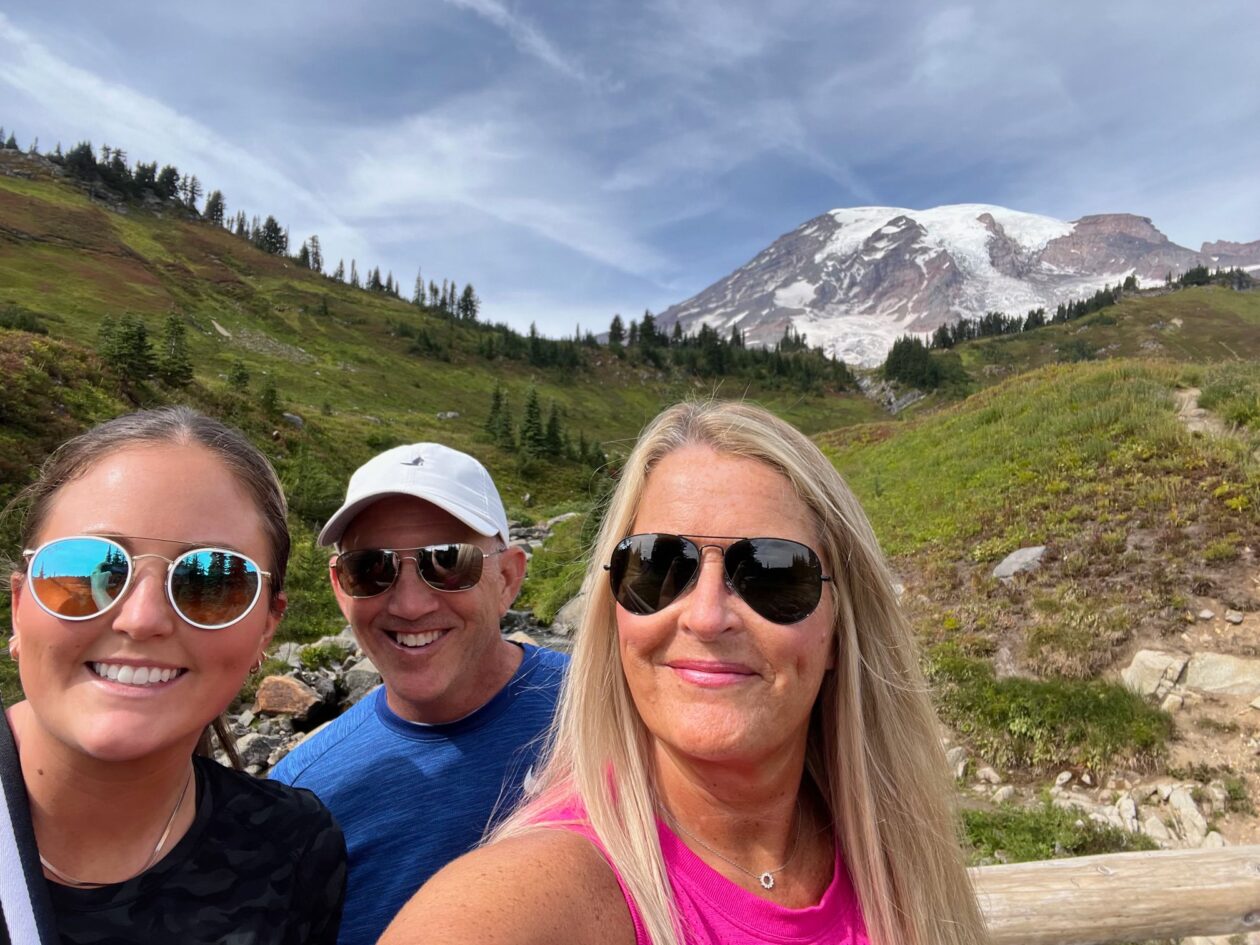 Deeanne King mountain background with her family