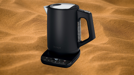 Ninja Perfect Temperature Kettle on a sandy background