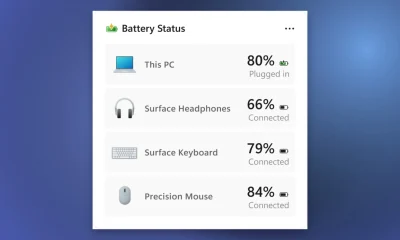Windows 11 Battery Status widget