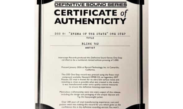 blink 182 dss certificate authenticity