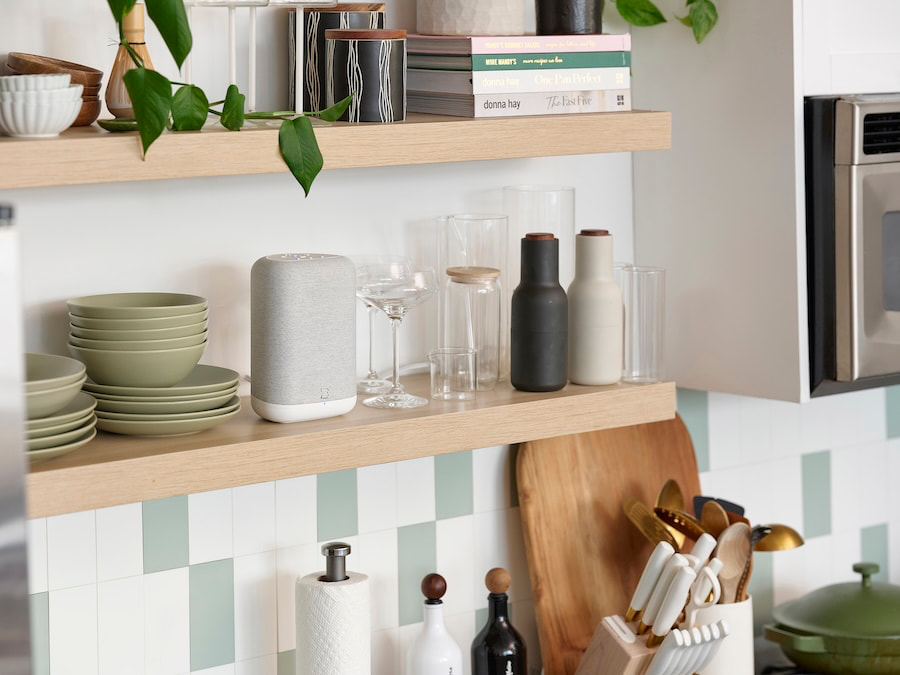 bluesound pulse flex white kitchen shelf