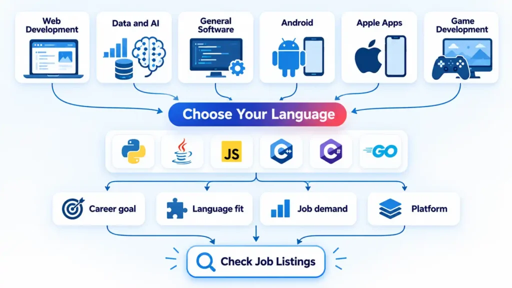 choose programming language career goals career decision map