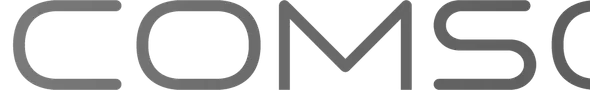 gray comsol logo with stylized text and rounded rectangular emblem on left