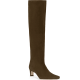 brown knee-high heeled boot