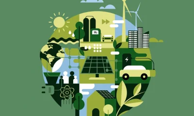 three by three grid featuring illustrations of different eco friendly energy sources