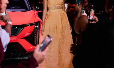 Model wearing VIVIANCHAN X The Bomb Fashion Show LA X Cadillac